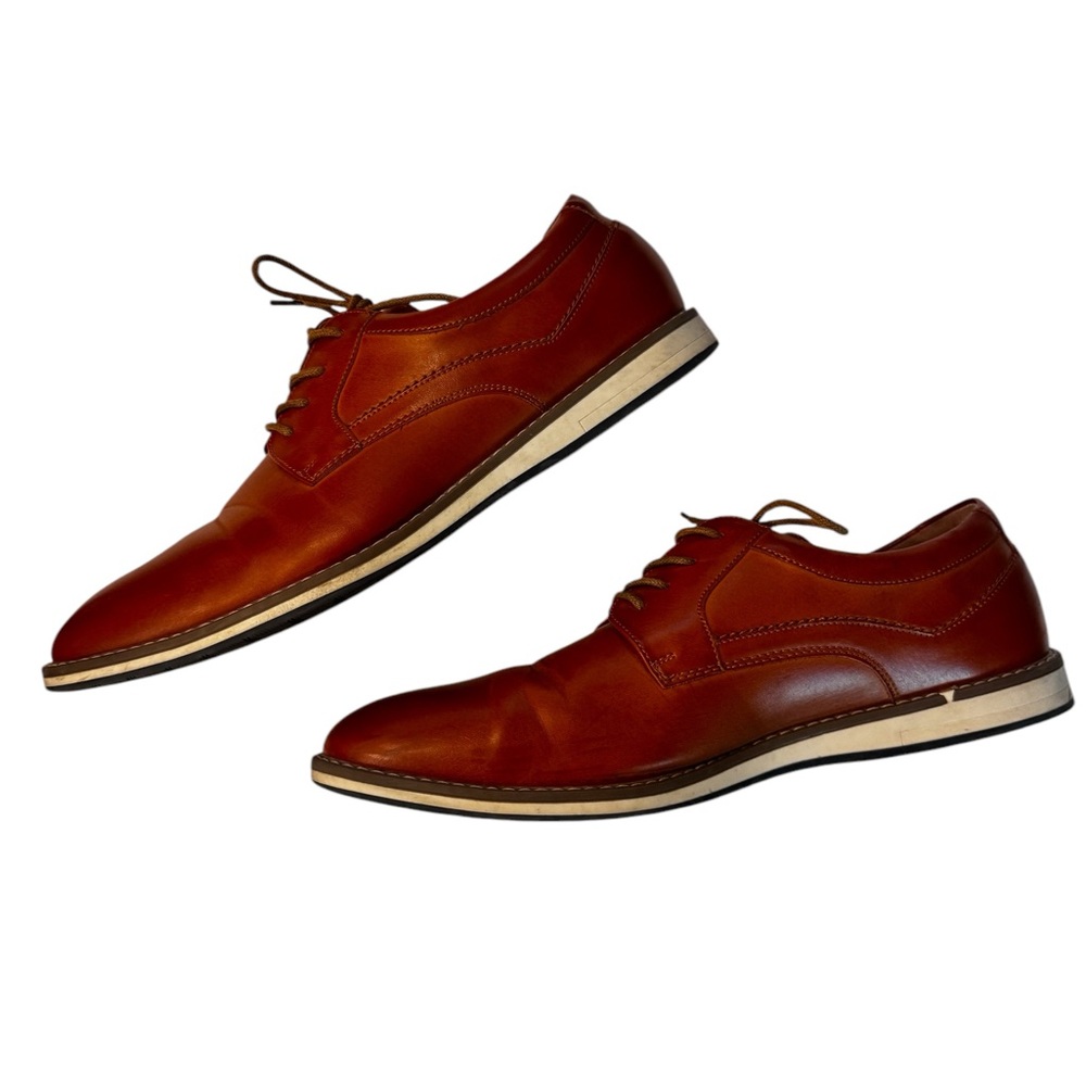 Mofri Men's Dress Shoe Size 12 Cognac Casual Formal Oxford Style Waterproof - Picture 6 of 11